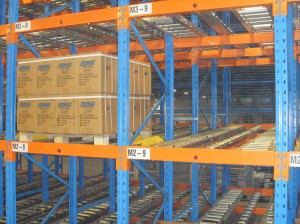 Pallet flow rack storage systems