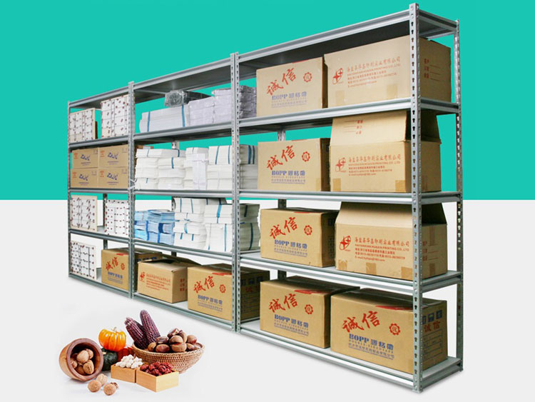 What industries are boltless rivet shelving used for?