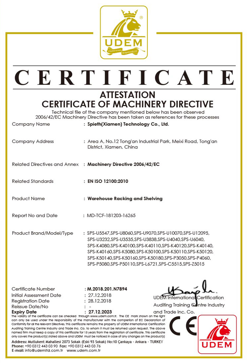 CE certificate of spieth